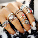 New Boho Acrylic Silver Rings Set For Women Round Female Knuckle Finger Rings 2019 Personality Girl Statement Fashion Jewelry