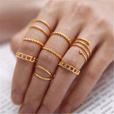 New Boho Acrylic Silver Rings Set For Women Round Female Knuckle Finger Rings 2019 Personality Girl Statement Fashion Jewelry