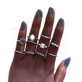 New Boho Acrylic Silver Rings Set For Women Round Female Knuckle Finger Rings 2019 Personality Girl Statement Fashion Jewelry